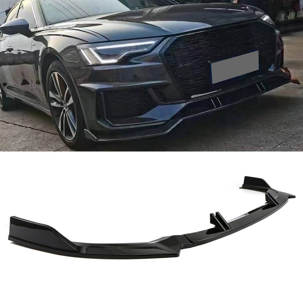 Front Splitter Gloss Black – Audi A6 C8 19-24-Gravity Performance