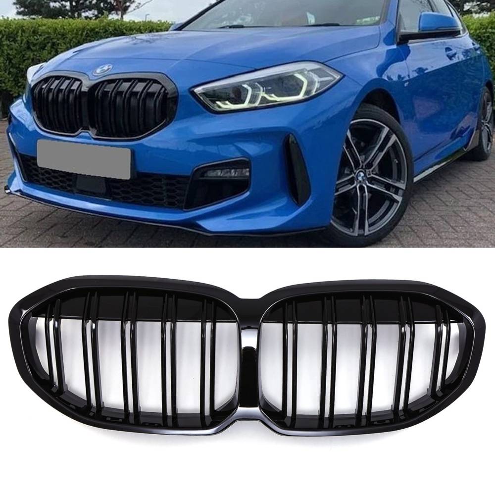 Double Bar Kidney Grille Gloss Black – BMW 1 Series F40 19-24-Gravity Performance