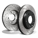 Rear Drilled Grooved 294mm Brake Discs – VW Transporter T6 2.0 TDI TSI 2015+-Gravity Performance
