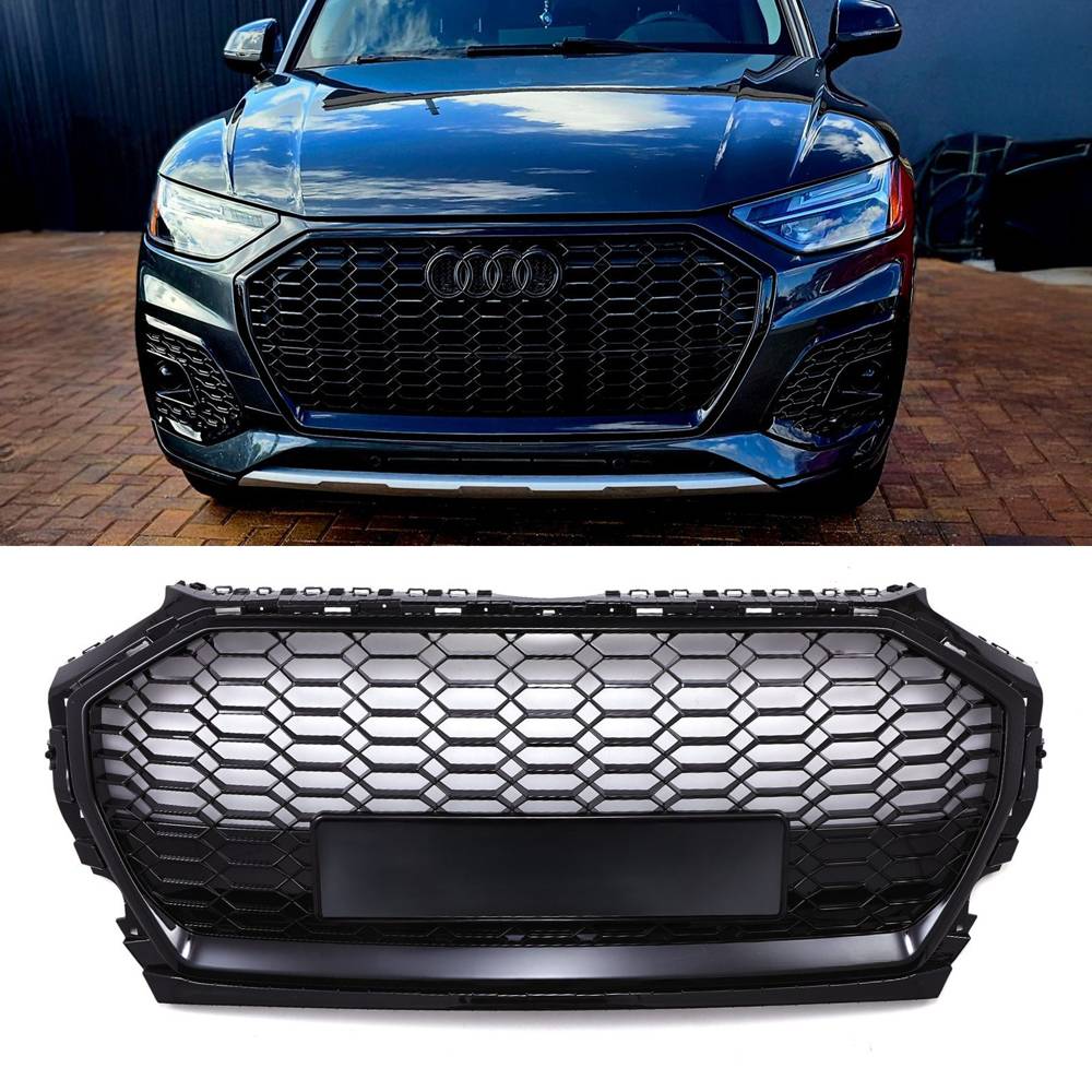 Front SQ5 Style Badgeless Grille Gloss Black – Audi Q5 FY 21-24-Gravity Performance