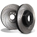 Front Drilled Grooved 348mm Brake Discs – BMW X6 E71 08+-Gravity Performance