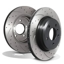 Rear Drilled Grooved 320mm Brake Discs – BMW 5 6 Series 520D 530I 630I 03+-Gravity Performance