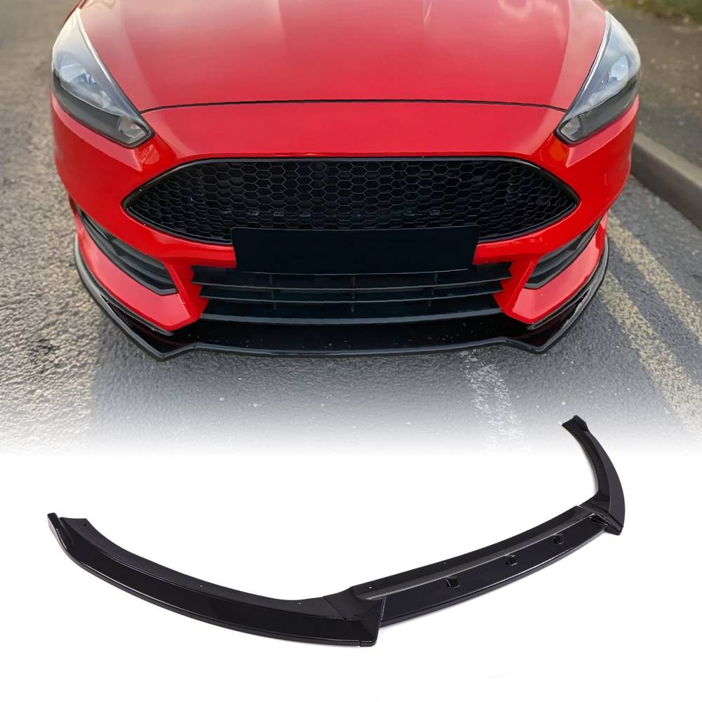 Front Splitter Lip Gloss Black – Ford Focus ST ST250 MK3.5 15-18-Gravity Performance