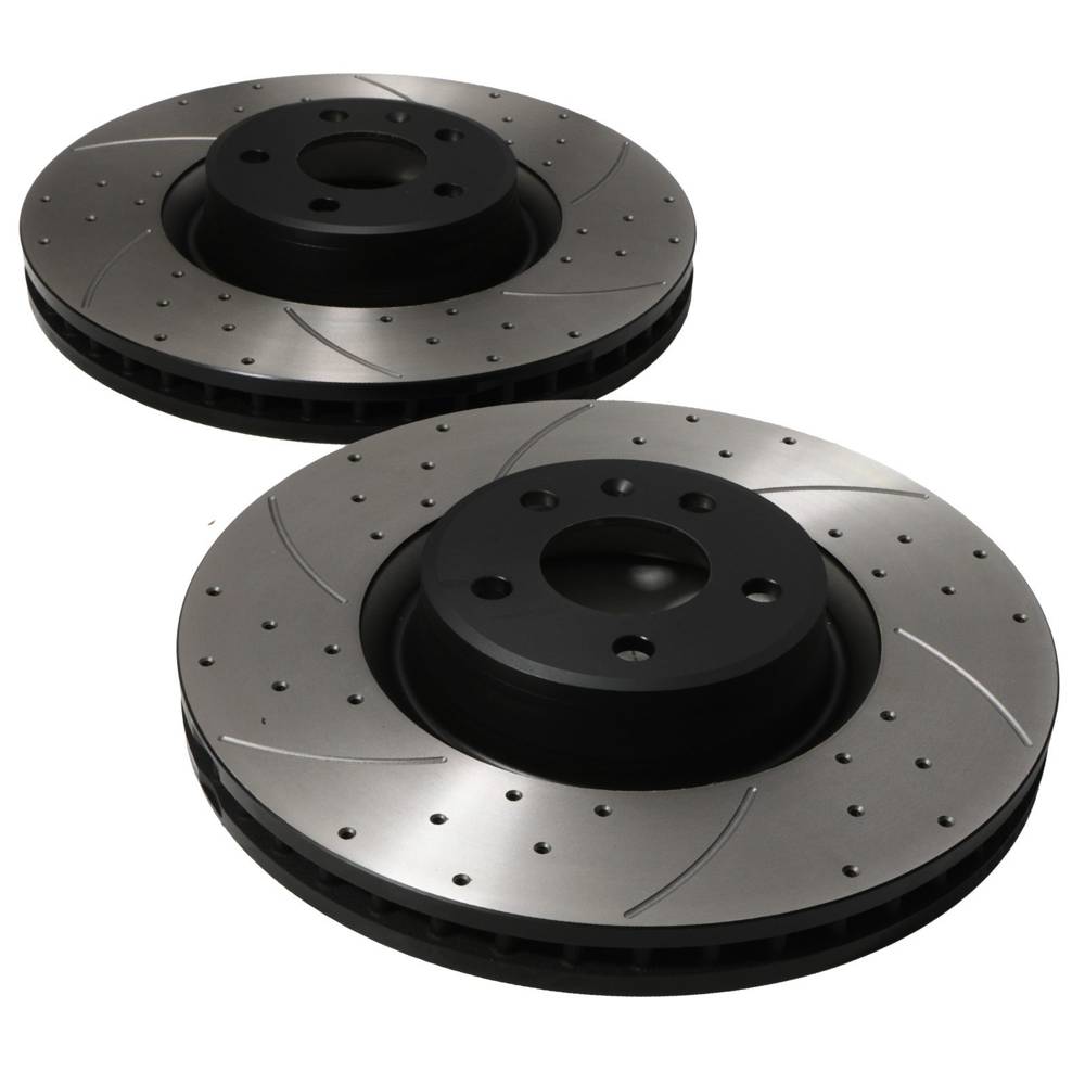 Front Drilled Vented 356mm Brake Discs – Audi A6 C7 Allroad 3.0 TDI TFSI 12-18-Gravity Performance
