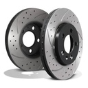 Front Drilled Grooved 256mm Brake Discs – Skoda Fabia Octavia 1.2 1.4 TDI 00+-Gravity Performance