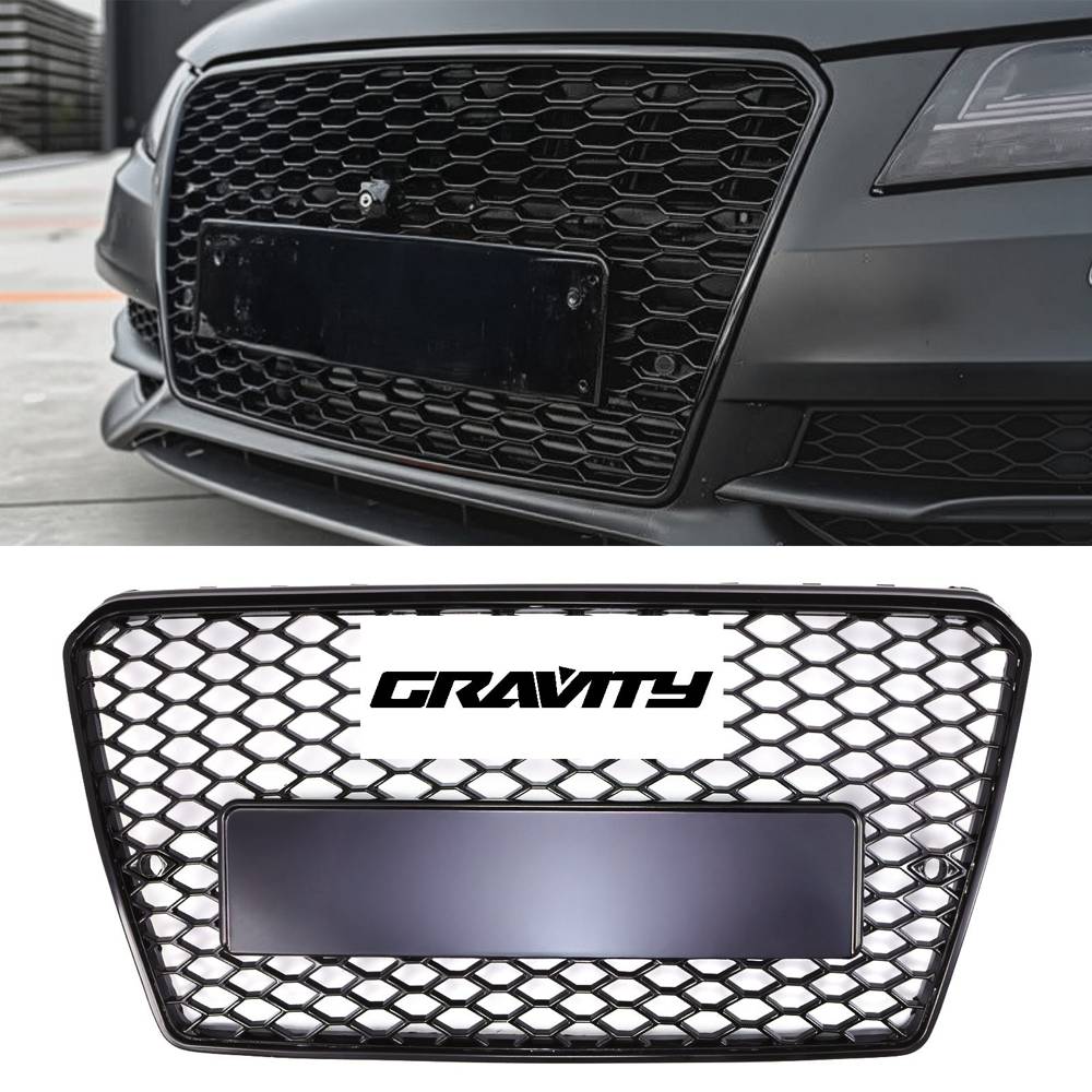 Front RS7 Style Grille Gloss Black – Audi A7 S7 4G8 10-15-Gravity Performance