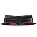 Gloss Black Badged Front Bumper Grille Red Trim – VW Transporter T6 16-19-Gravity Performance