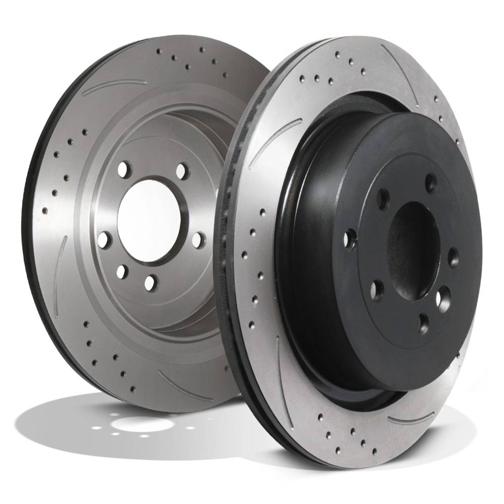 Rear Drilled Grooved 350mm Brake Discs – Land Rover Discovery 3 4 3.0 5.0 V8-Gravity Performance