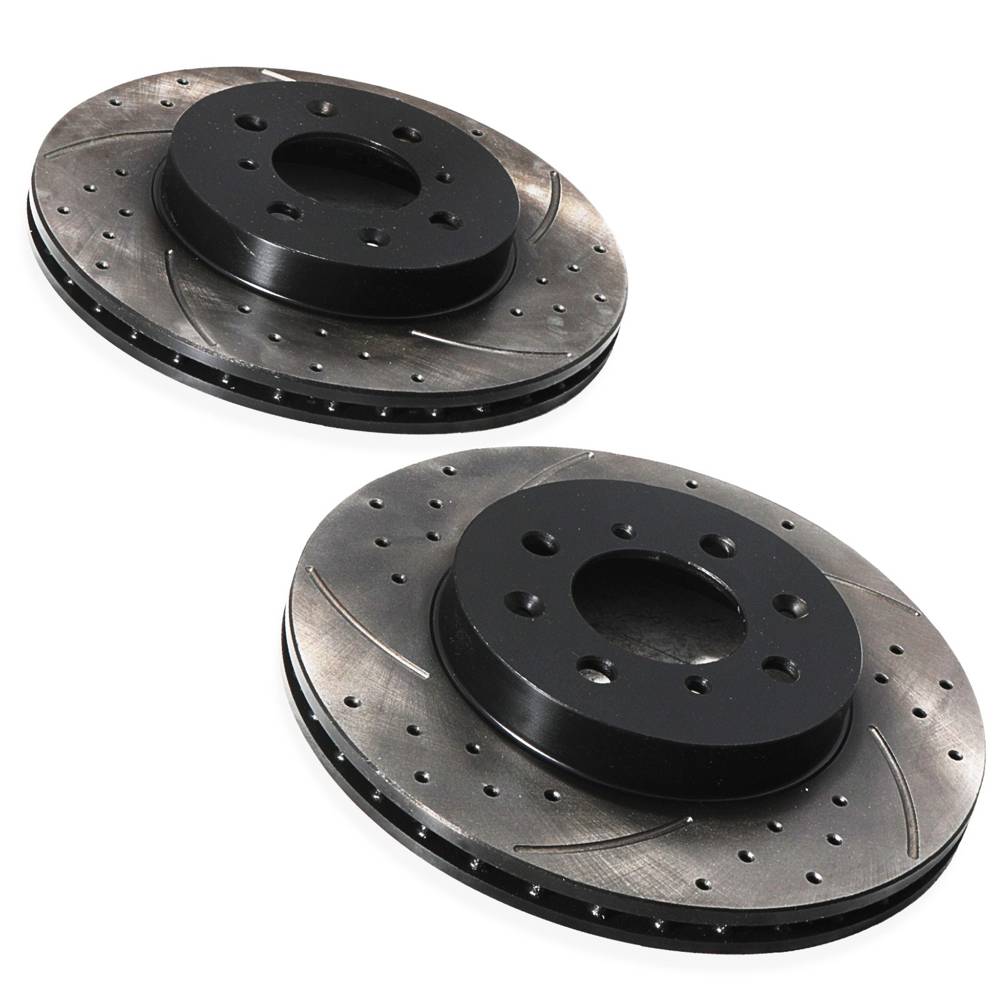 Front Drilled Grooved 262mm Brake Discs – Honda Crx Del Sol 1.5 1.6 Vtec 88-98-Gravity Performance