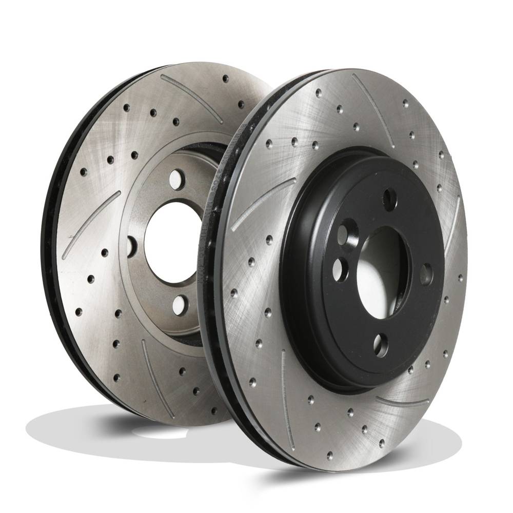 Front Drilled Grooved 280mm Brake Discs – Mini Coupe R58 Roadster R59 Cooper-Gravity Performance