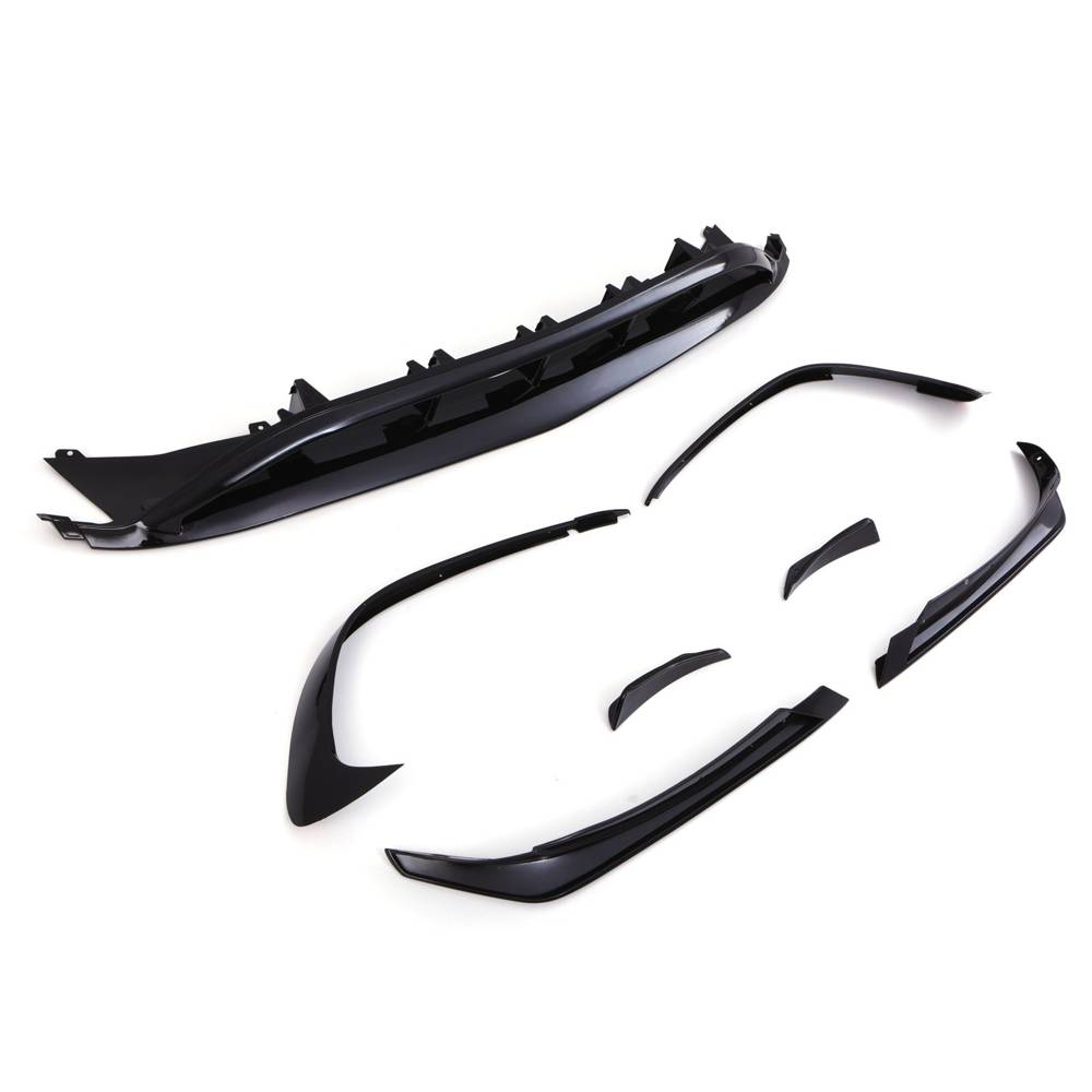 Front Bumper Canards with Lower Grille Splitter Gloss Black – Mercedes Benz A-Class W176 Facelift 15-18-Gravity Performance
