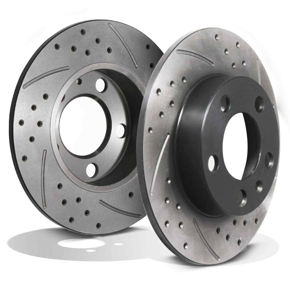 Rear Drilled Grooved 232mm Brake Discs – Audi A1 A3 TT 96+-Gravity Performance