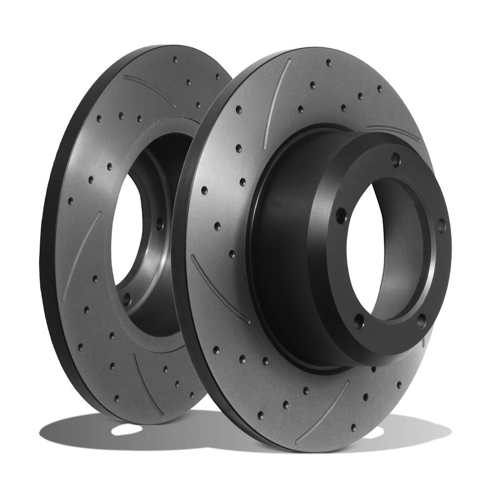 Front Grooved Drilled Brake Discs 298mm – Range Rover Classic 70-94 All Models-Gravity Performance