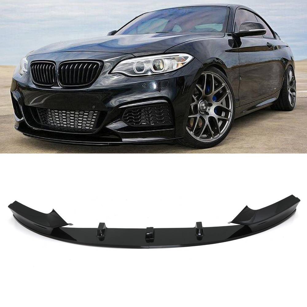 Front Splitter Lip Gloss Black – BMW 2 Series F22 14-21-Gravity Performance