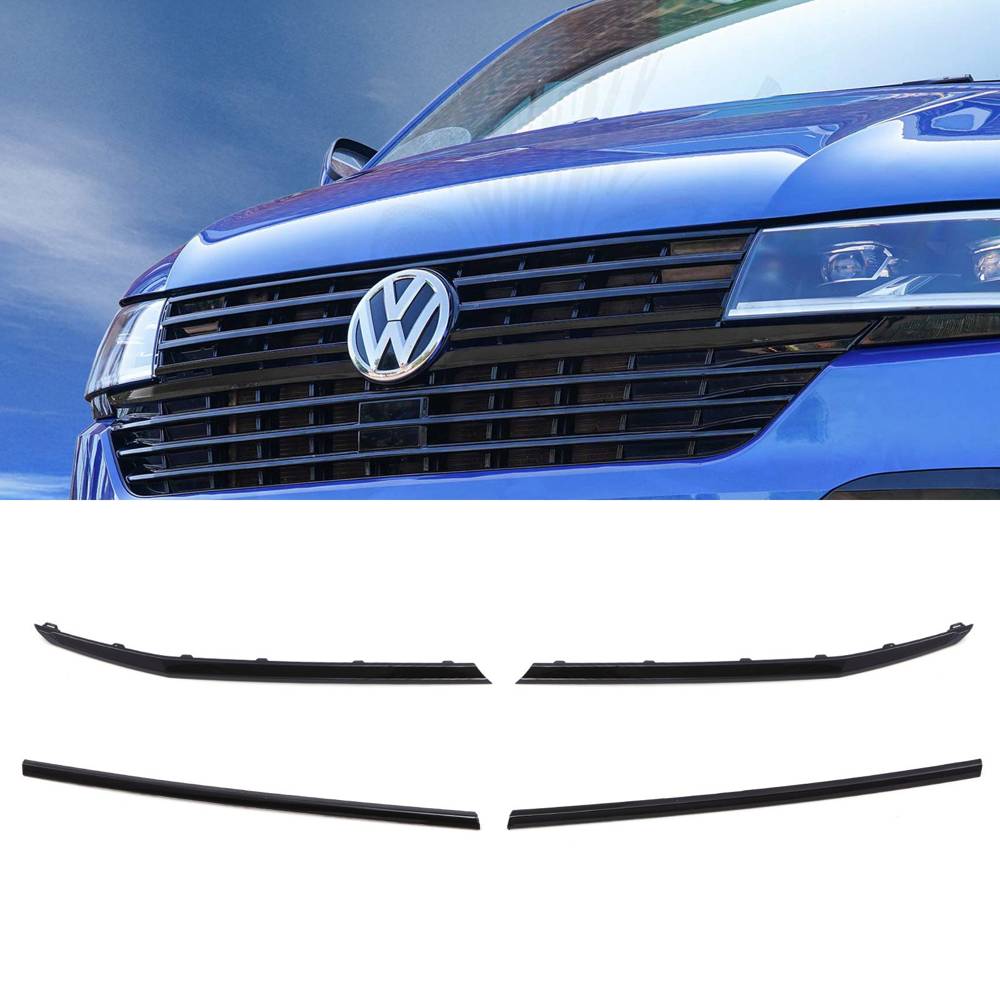 Gloss Black Long & Short Upper Grille Trims Kit – VW Transporter T6.1 19-24-Gravity Performance