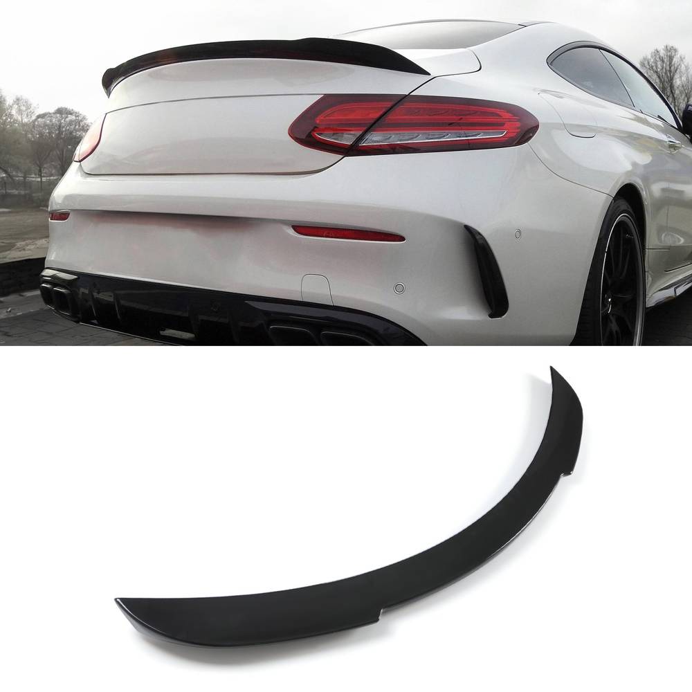 FD Style Gloss Black Rear Spoiler Lip – Mercedes Benz C Class Coupe C205 14-18-Gravity Performance