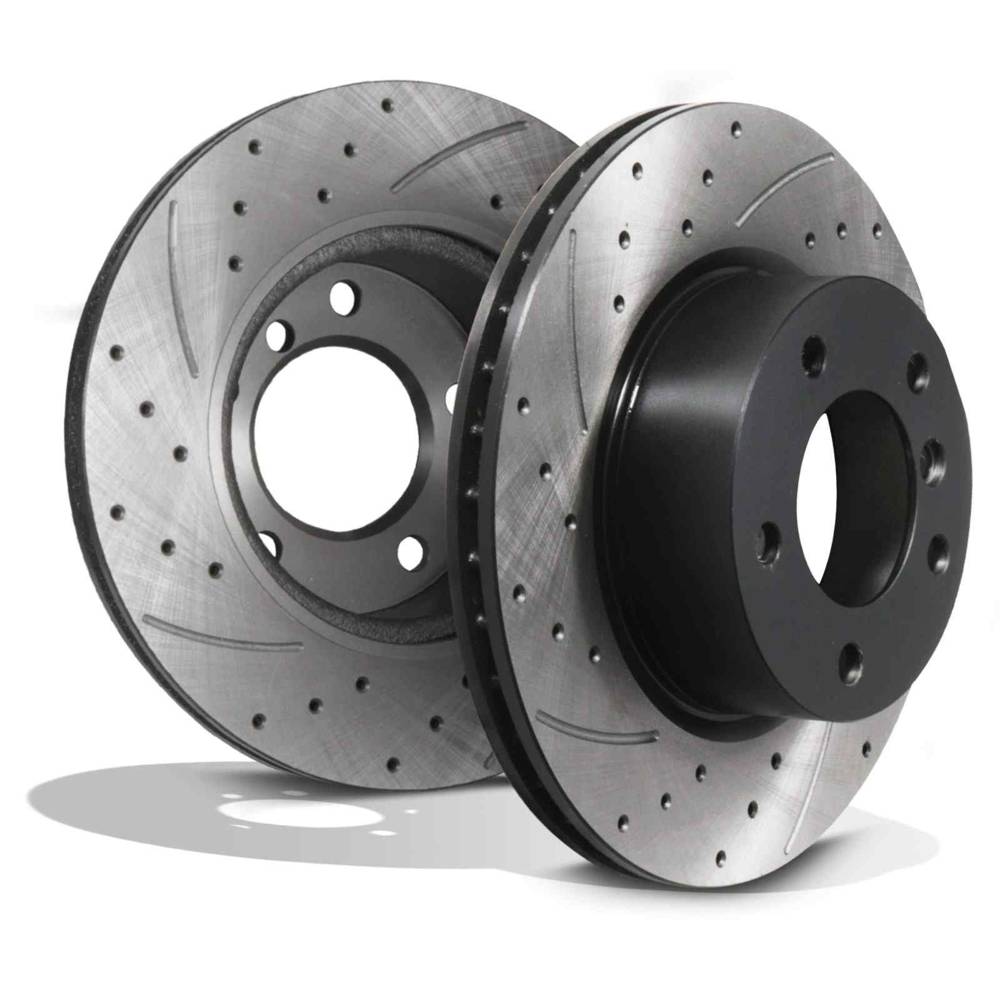 Front Drilled Grooved 292mm Brake Discs – BMW 1 Series E81 E82 E87 E88 04-11-Gravity Performance