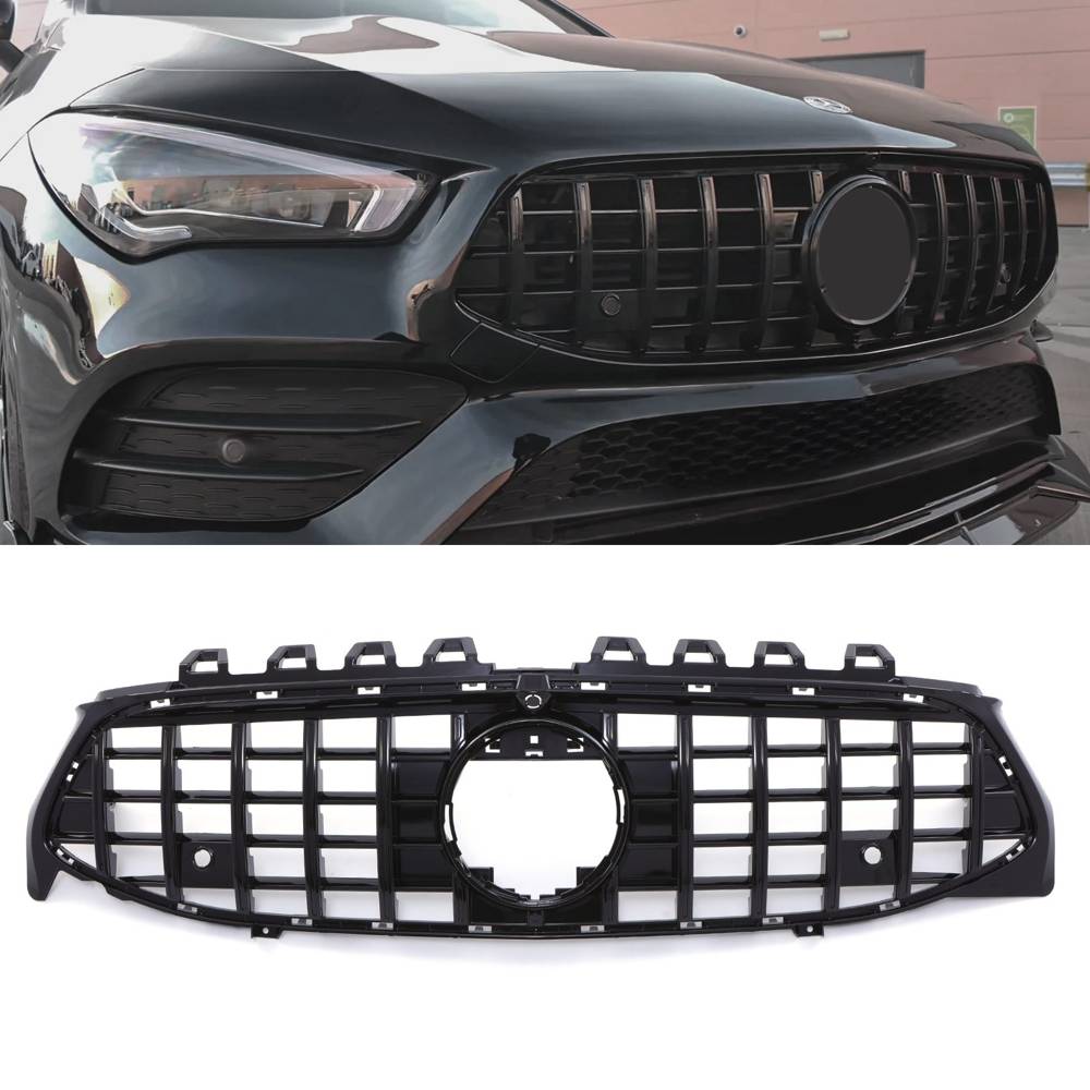 Panamericana Style Front Grille Gloss Black – Mercedes CLA Class W118 19-23-Gravity Performance