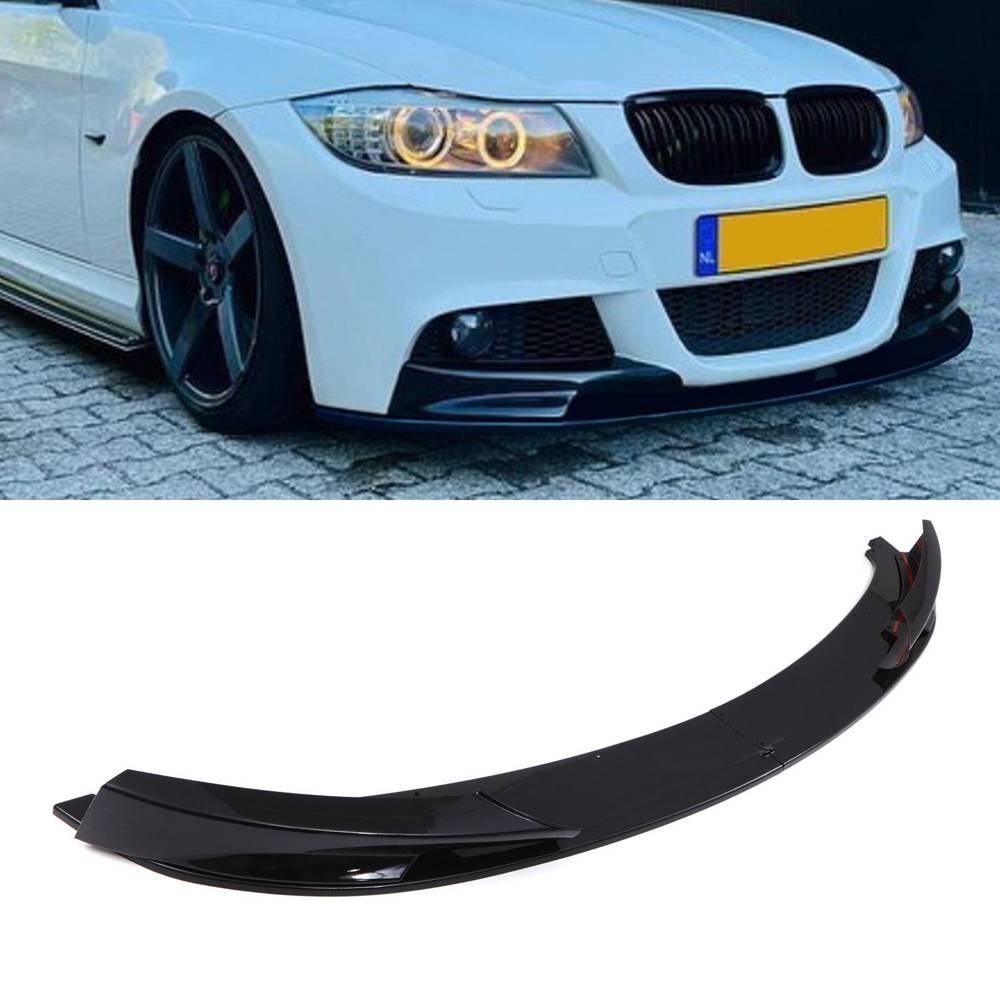 Front Splitter Lip Gloss Black – BMW 3 Series M Sport E90 LCI 09-11-Gravity Performance