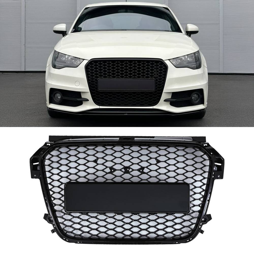 Front RS Style Badgeless Grille Gloss Black – Audi A1 8X 10-15-Gravity Performance