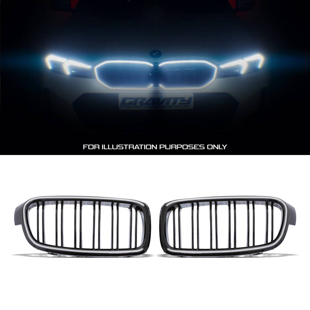 Gloss Black LED Front Grille – BMW 3 Series F30 12-19-Gravity Performance