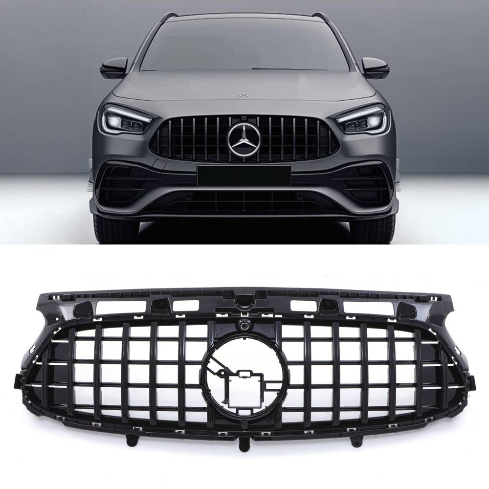 Panamericana Style Front Grille Gloss Black – Mercedes GLA Class H247 20-23-Gravity Performance