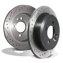 Rear Drilled Grooved 259mm Brake Discs – Mini R50 R52 R53 R56 Cooper S Jcw 01+-Gravity Performance