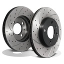 Front Drilled Grooved Vented 256mm Brake Discs – Seat Toledo Cordoba Inca 94+-Gravity Performance