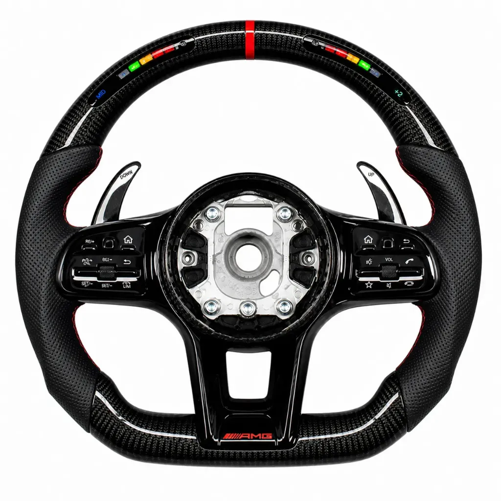 Mercedes Carbon Fibre LED Steering Wheel no airbag
