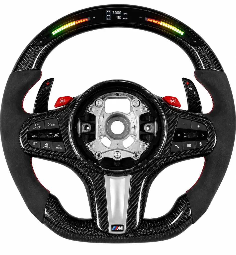 BMW Carbon Fibre LED Steering Wheel no airbag