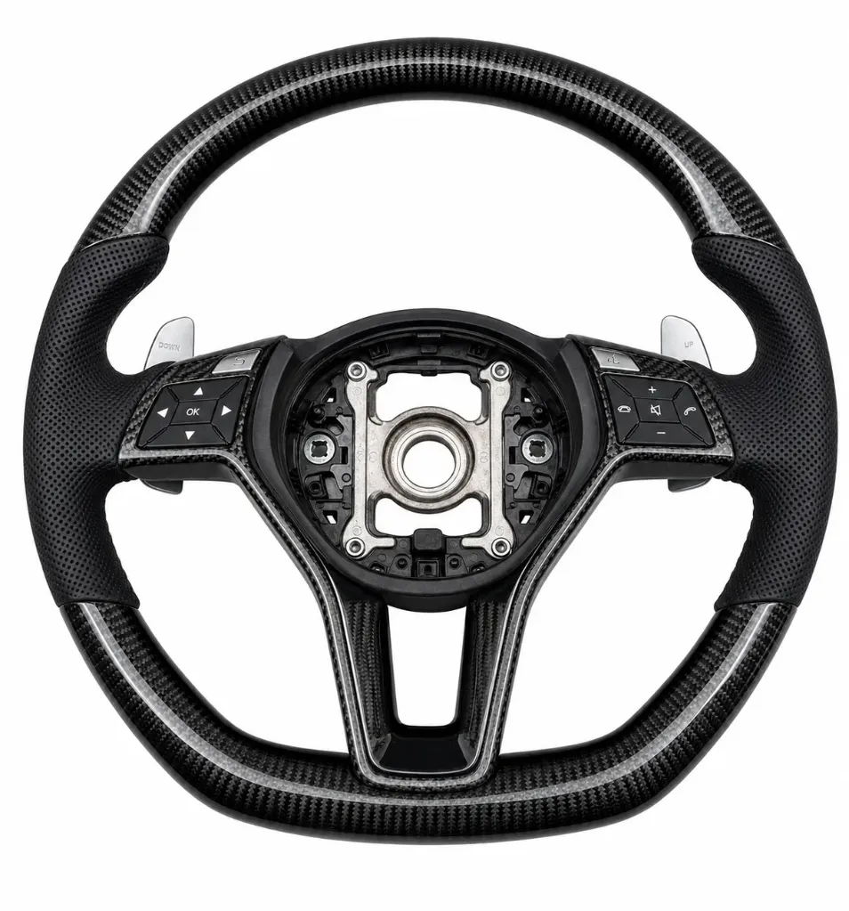 Mercedes Carbon Fibre Steering Wheel with grips without airbag