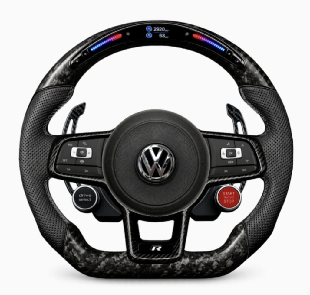 Volkswagen forged carbon with LED display Steering wheel