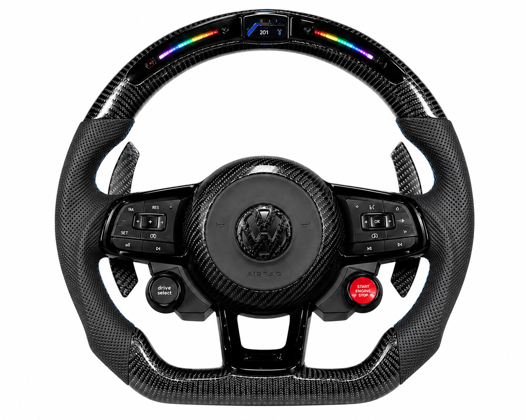 Volkswagen  carbon fibre with LED display Steering wheel