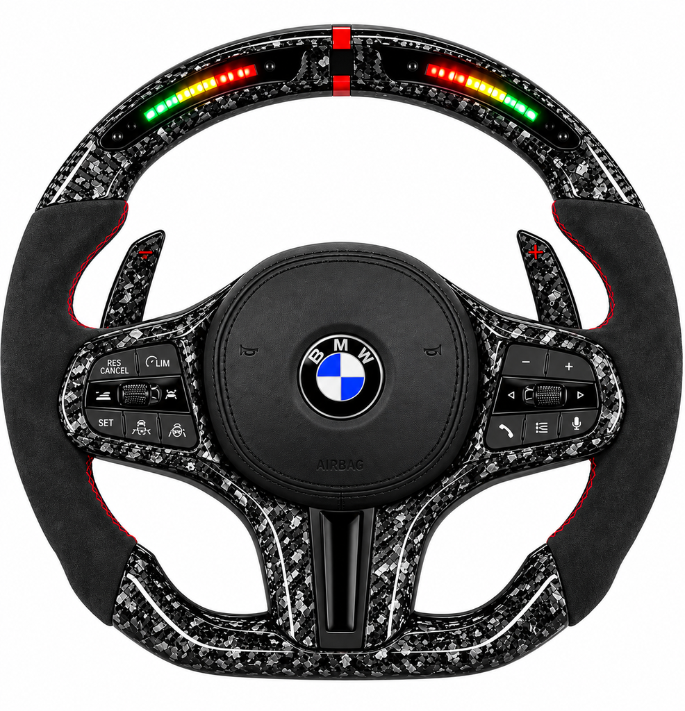 BMW forged carbon with LED display steering wheel