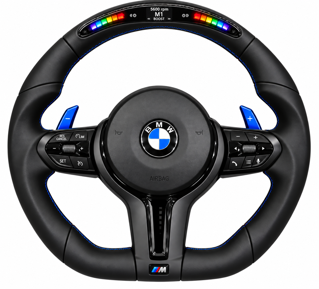 BMW Full leather steering wheel with RPM meter