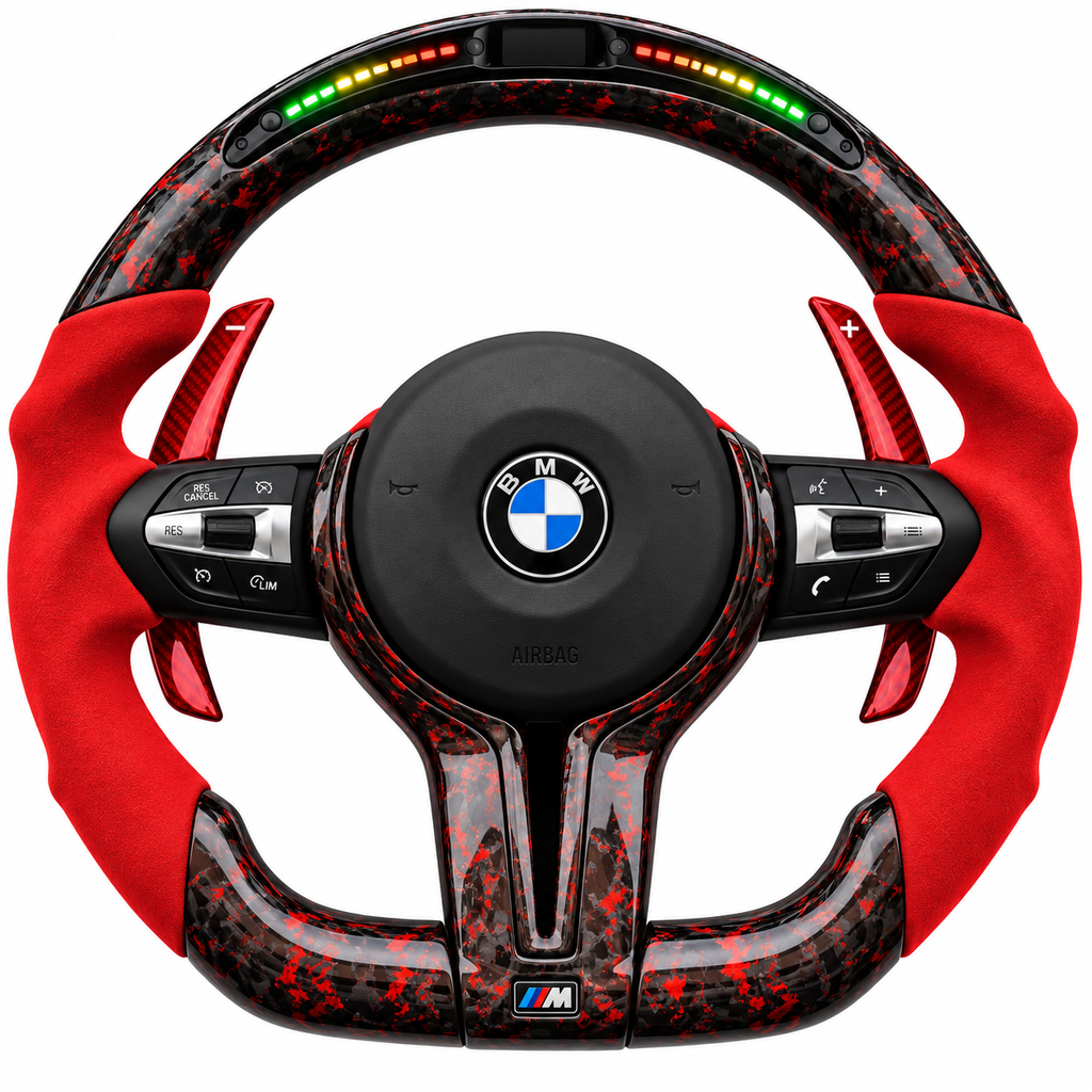 BMW Forged carbon fibre LED display steering wheel