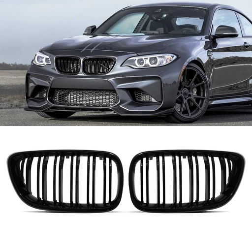 Gloss Black Front Kidney Grilles – BMW 2 Series F22 14-21