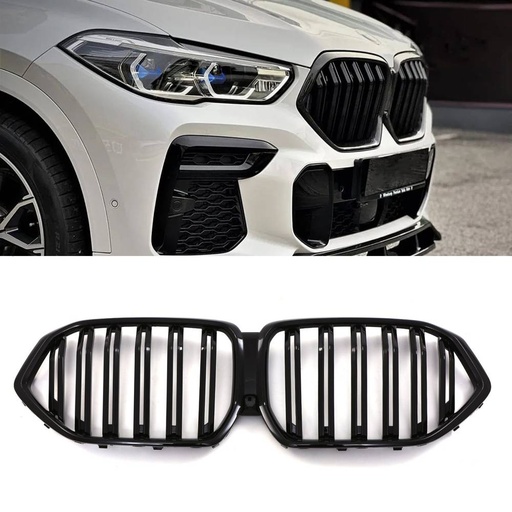 Front Double Bar Grille Gloss Black – BMW X6 G06 Pre-LCI 2020-2023