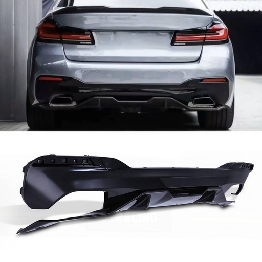 Rear Dual Exit Style Diffuser Gloss Black – BMW 5 Series G30 2016-2023