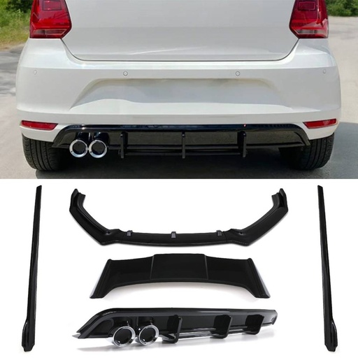 Aero Body Kit With Batman Wing & Twin Exit Diffuser Gloss Black – VW Polo MK5 6C 14-18