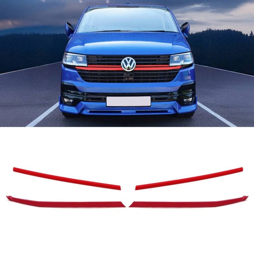 Red Long & Short Upper Grille Trims Kit – VW Transporter T6.1 19-24