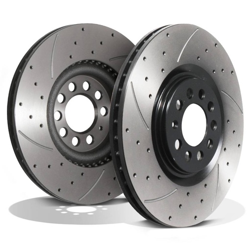 Front Drilled Grooved 312mm Brake Discs – VW Golf MK4 1.8T GTI V5 2.8 V6 R32