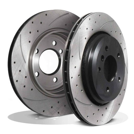 Rear Drilled Grooved 320mm Brake Discs – BMW 3 Series E46 330i 330D 98-05