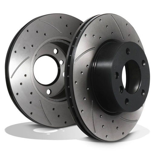 Front Drilled Grooved 300mm Brake Discs – BMW E81 E82 E87 E88 120I 125I 07+