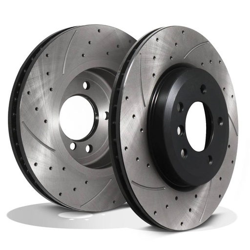 Front Drilled Grooved Vented 325mm Brake Discs – BMW E46 330I 330D 325I 00+