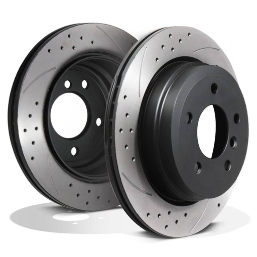 Rear Drilled Grooved 300mm Brake Discs – BMW 1 Series E81 E82 E87 120D 04-12