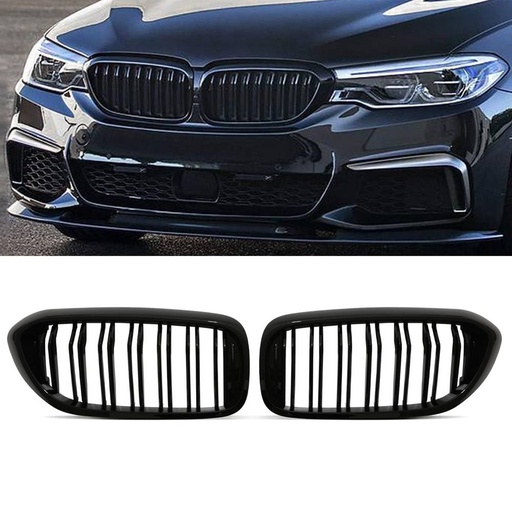Gloss Black Single Slat Front Grilles – BMW 5 Series G30 17-20