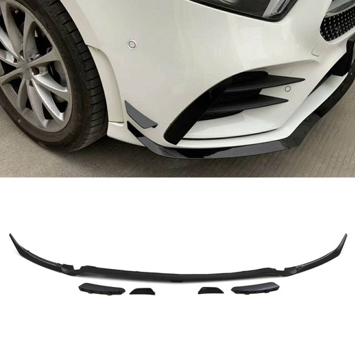 Front End Splitter Kit Vents and Canards Gloss Black – Mercedes Benz A-Class W177 2018+