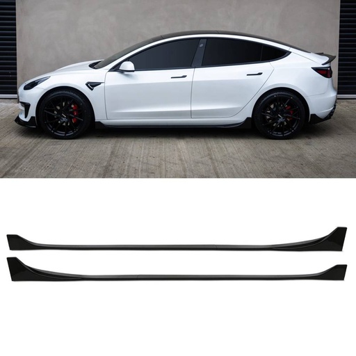 Aero Style Side Skirts Gloss Black – Tesla Model 3 17-22