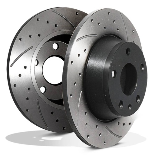 Rear Grooved Drilled 286mm Brake Discs – Audi TT 8J Roadster 2.0TDI TFSI 1.8T